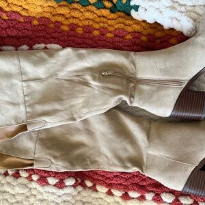 No Boundaries Tan Heeled Boots